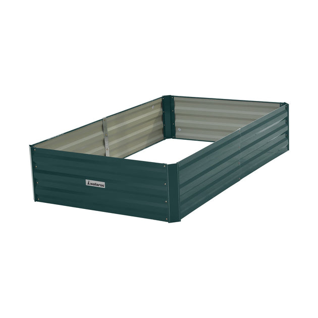 Wallaroo Garden Bed 150 x 90 x 30cm Galvanized Steel - Green - Shoppers Haven  - Home & Garden > Garden Beds     