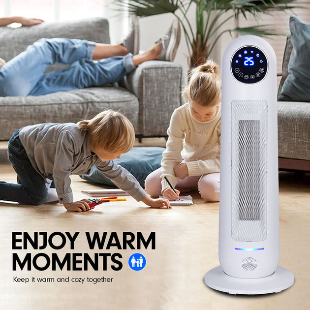 Pronti Electric Tower Heater 2200W Remote Control - White - Shoppers Haven  - Appliances > Heaters     