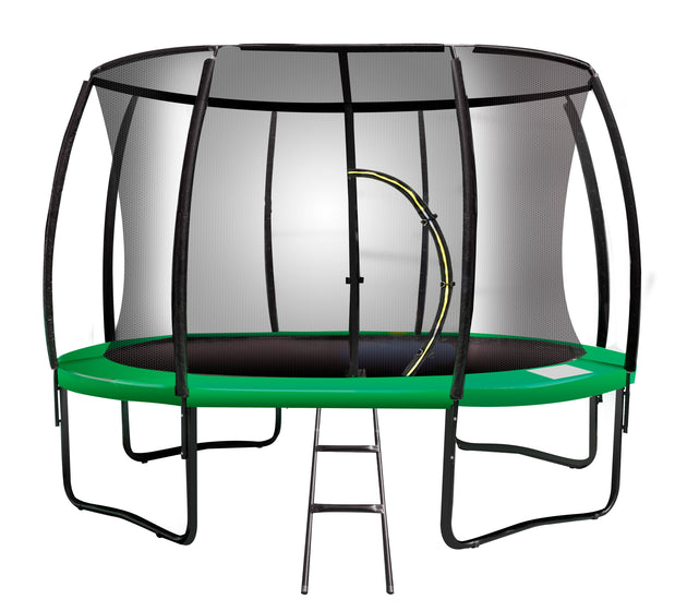 Kahuna 8ft Trampoline Free Ladder Spring Mat Net Safety Pad Cover Round Enclosure Green - Shoppers Haven  - Sports & Fitness > Trampolines     