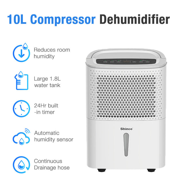 Shinco SDZ-10L Dehumidifier - Shoppers Haven  - Appliances > Air Conditioners     