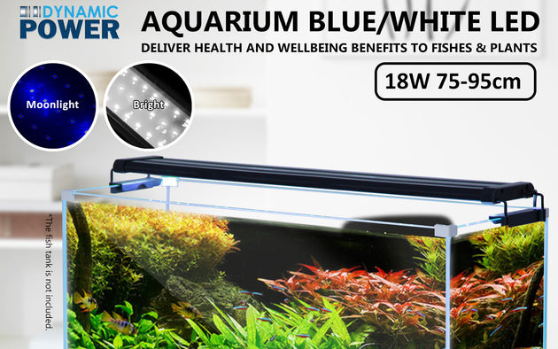 18W Aquarium Blue White LED Light for Tank 75-95cm - Shoppers Haven  - Pet Care > Aquarium     