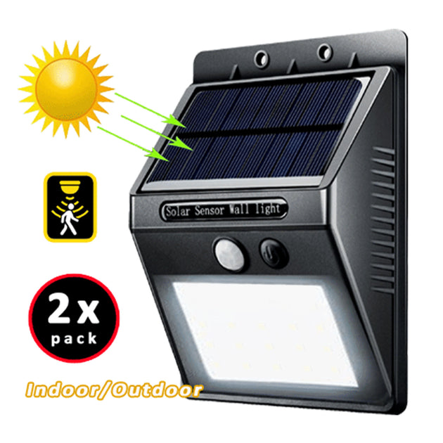 4X Sansai Solar Sensor LED Light Outdoor PIR Motion Wall Lights Waterproof - Shoppers Haven  - Home & Garden > Garden Lights     