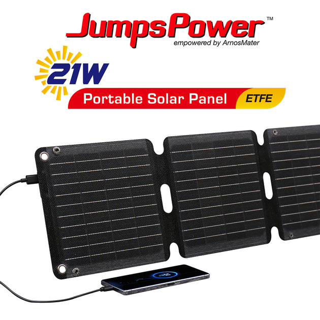 JumpsPower 21W Solar Panel Portable Charger Power Generator Foldable Camping - Shoppers Haven  - Home & Garden > Solar Panels     