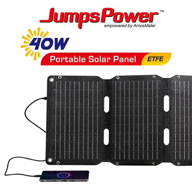 JumpsPower 40W Solar Panel Portable Charger Power Generator Foldable Camping - Shoppers Haven  - Home & Garden > Solar Panels     