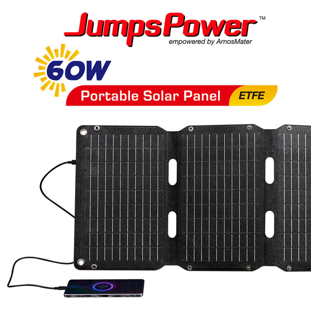 JumpsPower 60W Solar Panel Portable Charger Power Generator Foldable Camping - Shoppers Haven  - Home & Garden > Solar Panels     