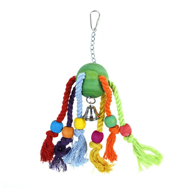 YES4PETS 3 x Wood Small Hanging Swing Bird Parrot Parakeet Cockatiel Budgie Rope Toy - Shoppers Haven  - Pet Care > Bird     