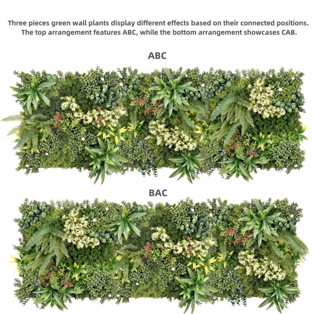 YES4HOMES 3 Artificial Plant Wall Grass Panels Vertical Garden Foliage Tile Fence 50X50 CM - Shoppers Haven  - Home & Garden > Artificial Plants     