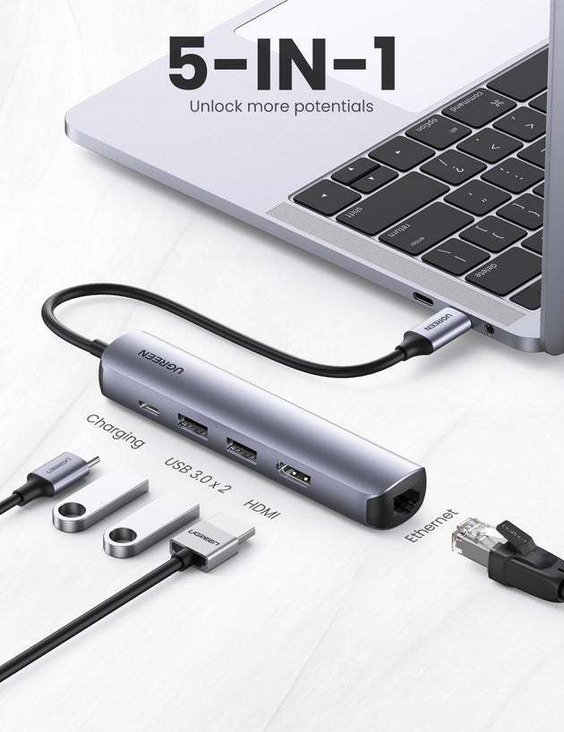 UGREEN 10919 Ultra Slim 5-in-1 USB C Hub - Shoppers Haven  - Electronics > USB Gadgets     