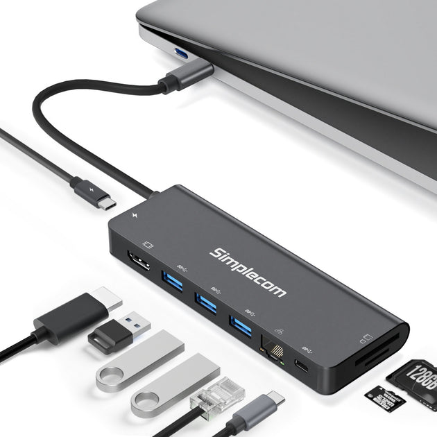 Simplecom CHN590 USB-C SuperSpeed 9-in-1 Multiport Docking Station - Shoppers Haven  - Electronics > USB Gadgets     