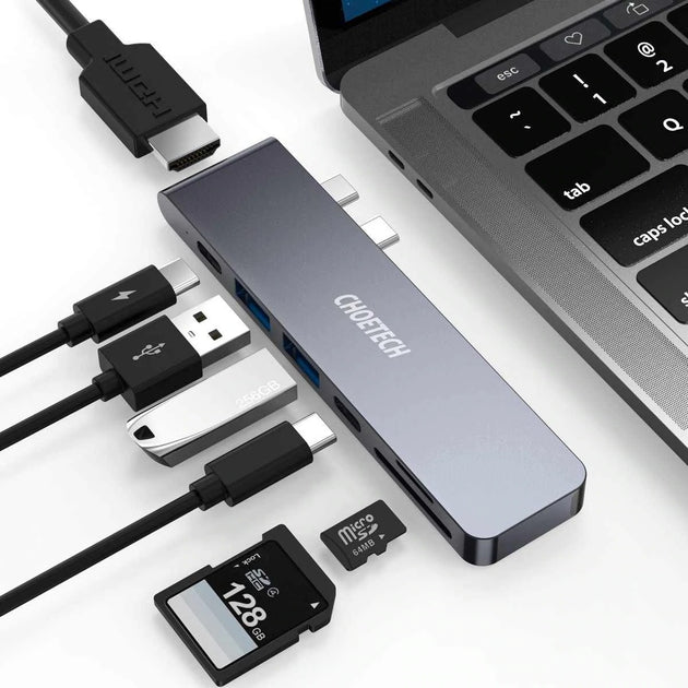 CHOETECH HUB-M14 USB-C  7 in 1 Expand Docking Station Hub for MacBook Pro - Shoppers Haven  - Electronics > USB Gadgets     