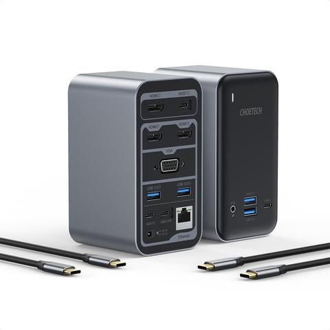 Choetech HUB-M21 15-in-1 USB C Docking Station - Shoppers Haven  - Electronics > USB Gadgets     