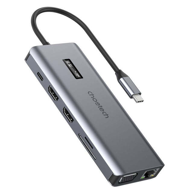 CHOETECH HUB-M26 12-in-1 USB-C Multiport Adapter - Shoppers Haven  - Electronics > USB Gadgets     