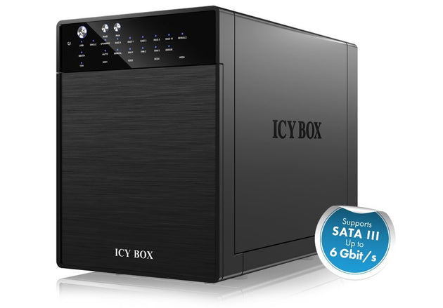 ICY BOX External 4 bay RAID System for 3.5" SATA I / II / III hard disks with USB 3.0 and eSATA (IB-RD3640SU3) - Shoppers Haven  - Electronics > USB Gadgets     