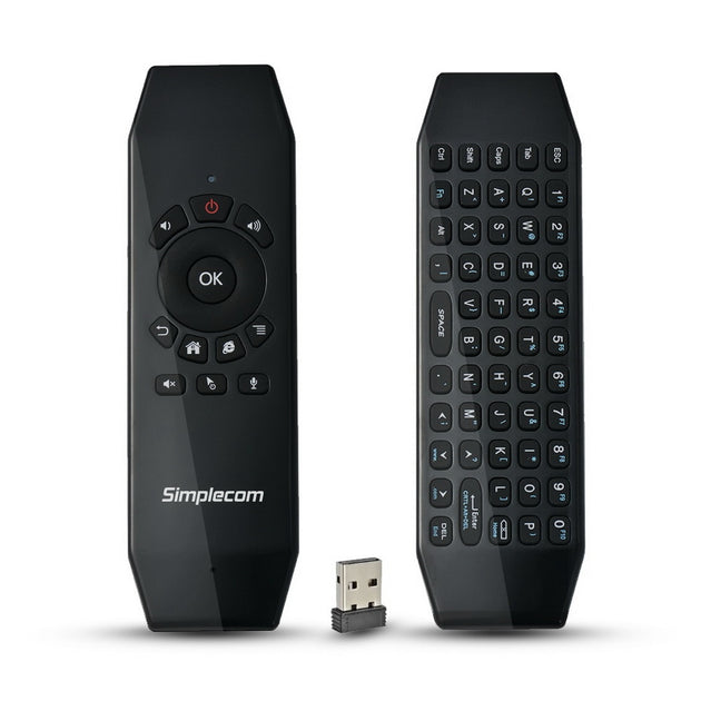 Simplecom RT150 2.4GHz Wireless Remote Air Mouse Keyboard with IR Learning - Shoppers Haven  - Audio & Video > TV Accessories     