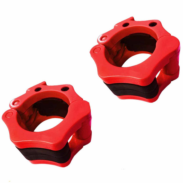 2Pcs 1in / 25mm Dumbbell Clamps Barbell Clamps Collars Clips Bar Plates Collar Clips Red - Shoppers Haven  - Sports & Fitness > Fitness Accessories     