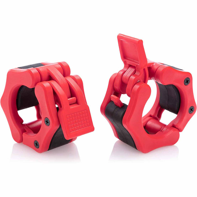 2Pcs 2in / 50mm Olympic Dumbbell Clamps Barbell Clamps Collars Clips Bar Plates Collar Clips Red - Shoppers Haven  - Sports & Fitness > Fitness Accessories     