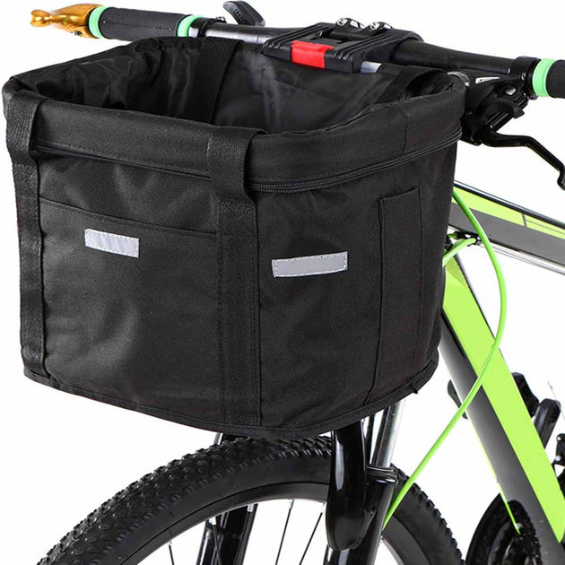 Bike Basket Folding Cat Dog Carrier Bicycle Handlebar Bag Quick Release Detachable Storage Basket - Shoppers Haven  - Sports & Fitness > Bikes & Accessories     