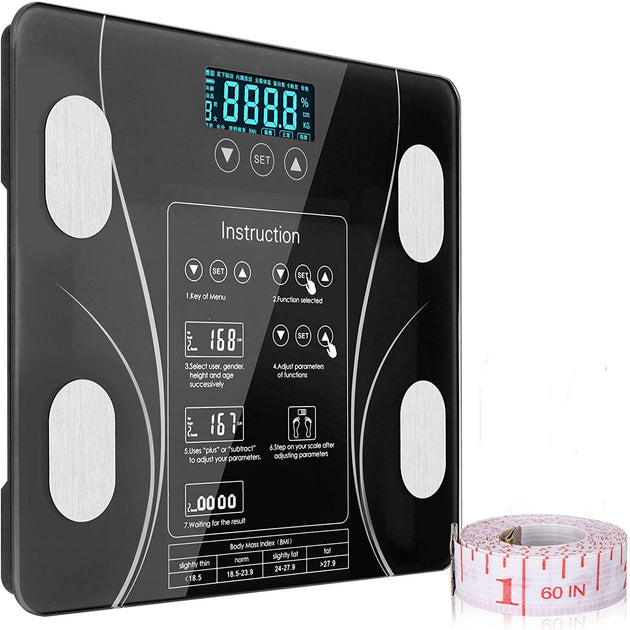 LCD Scales Body Weight Bathroom Bath room Body Fat Gym Fitness Scale BMI BMR - Shoppers Haven  - Home & Garden > Scales     