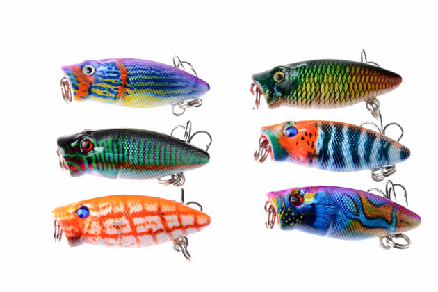 6X 3.5cm Popper Poppers Fishing Lure Lures Surface Tackle Fresh Saltwater - Shoppers Haven  - Outdoor > Fishing     