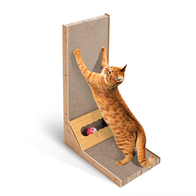 Cat Scratcher Pad L Shape Scratching Board Post Cardboard Cat Scratcher Indoor Kitten Scratch - Shoppers Haven  - Pet Care > Cat Supplies     