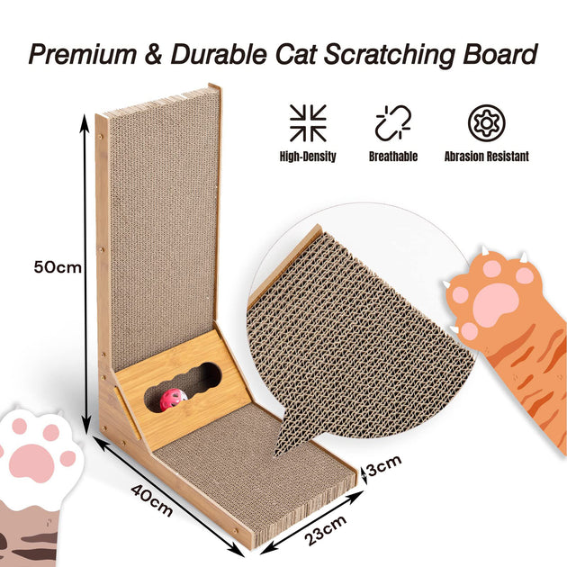 Cat Scratcher Pad L Shape Scratching Board Post Cardboard Cat Scratcher Indoor Kitten Scratch - Shoppers Haven  - Pet Care > Cat Supplies     