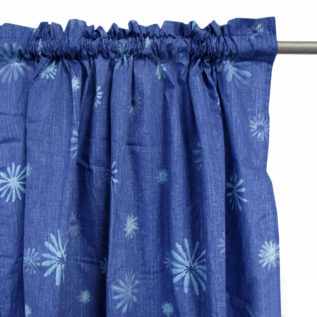 Pair of Polyester Cotton Rod Pocket Pacific Daisy Curtains - Shoppers Haven  - Home & Garden > Curtains     