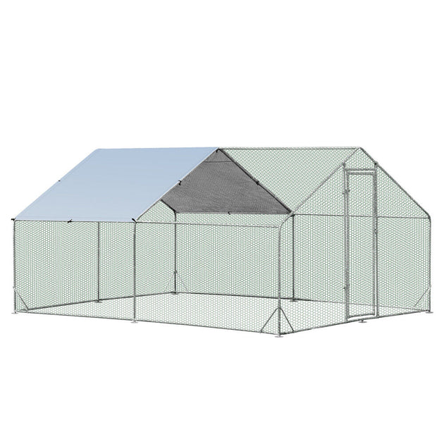 VaKa 3x4x1.95m Metal Walk-in Chicken Coop Rabbit Hutch Cage Hen House Chook Au - Shoppers Haven  - Pet Care > Bird     
