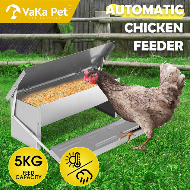 5KG 7.5L Garden Farm Automatic Food Storage Box Stand Chicken Feeder Poultry AU - Shoppers Haven  - Pet Care > Bird     