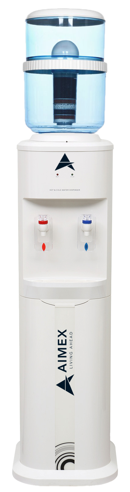 Luxurious White Free Standing Hot and Cold-Water Dispenser with Filter Bottle and LG Compressor - Shoppers Haven  - Appliances > Appliances Others     