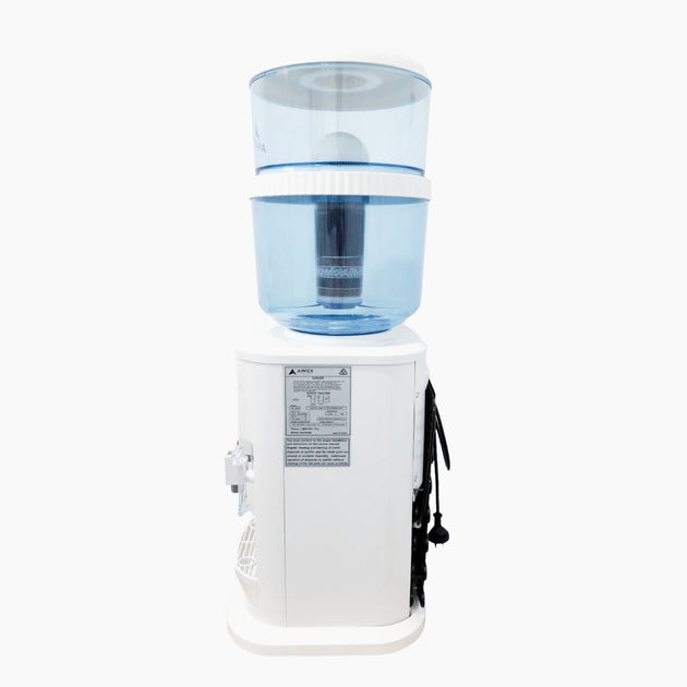 Luxurious White Benchtop Hot and Cold-Water Dispenser with Filter Bottle and LG Compressor - Shoppers Haven  - Appliances > Appliances Others     
