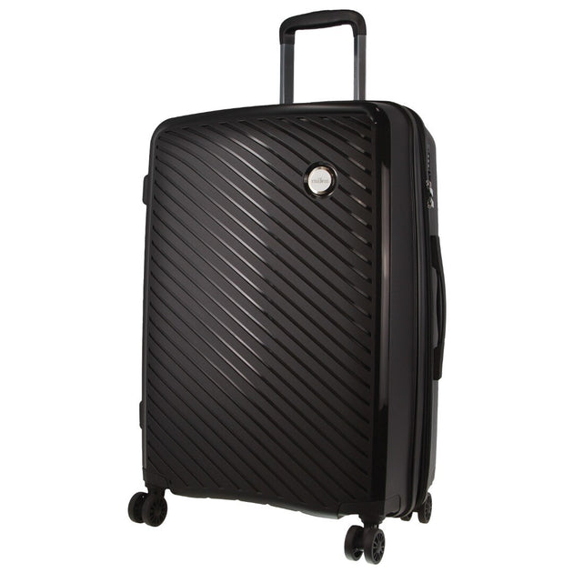 Milleni Hardshell Checked Luggage Bag Travel Suitcase 65cm (82.5L) - Black - Shoppers Haven  - Travel Bags     
