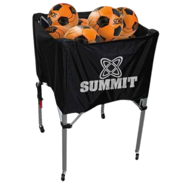 Summit Ball Carry Cart Portable Basketball Netball Rack Sports Case Kart Trolley - Black - Shoppers Haven  - Sports & Fitness > Basketball & Accessories     