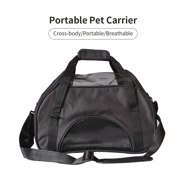Ondoing Black Portable Pet Carrier Tote Travel Bag Kennel Soft Dog Crate Cage Outdoor - Shoppers Haven  - Pet Care > Cat Supplies     