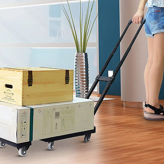 Foldable Hand Flatbed Trolley Cart 6 x 360 Degree Rotating Wheels with Maximum Load 200Kg - Shoppers Haven  - Outdoor > Others     