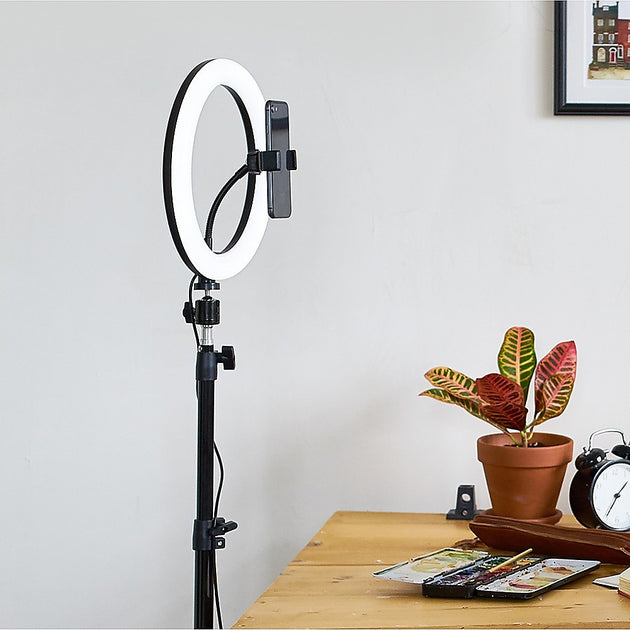 10" LED Selfie Ring Light with 1.6M Tripod Stand Phone Holder Photo Live Makeup - Shoppers Haven  - Audio & Video > Projectors & Accessories     