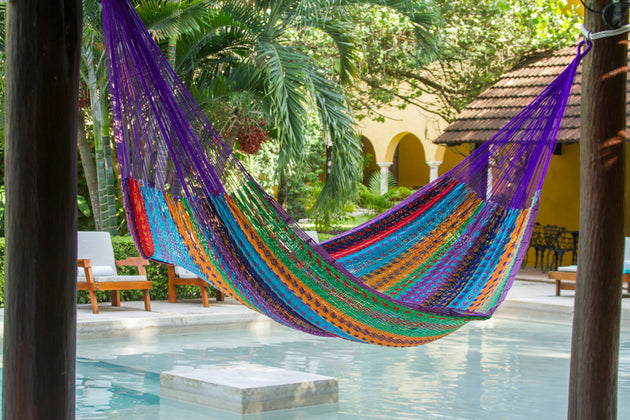 Outdoor undercover cotton Mayan Legacy hammock Family size Colorina - Shoppers Haven  - Home & Garden > Hammocks     