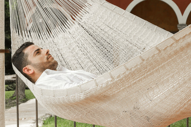 Outdoor undercover cotton Mayan Legacy hammock King size Marble - Shoppers Haven  - Home & Garden > Hammocks     
