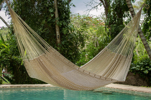 Outdoor undercover cotton Mayan Legacy hammock King size Marble - Shoppers Haven  - Home & Garden > Hammocks     